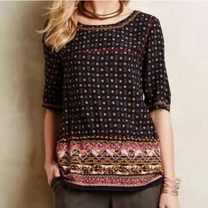 Holding Horses Minas Top Sz 12 Embroidered  Bohemian Indie